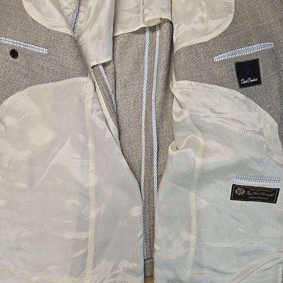 David Donahue Loro Piana Linen Tweed Blazer Mens Size 48 Semi Unstructured - Picture 10 of 13